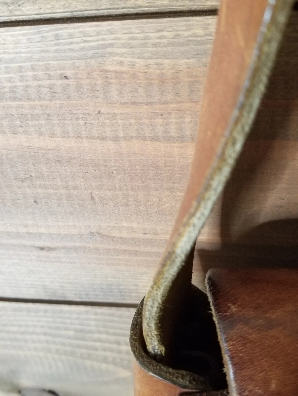Vtg 70s Tooled Leather Mushroom Boho Saddle Bag Hippy Distressed Purse. - Picture 10 of 16
